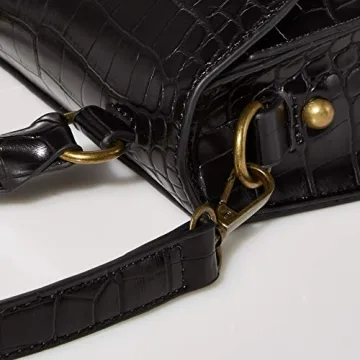 The Drop Diana Croc Embossed Crossbody Bag Black Luxury