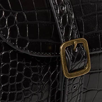 The Drop Diana Croc Embossed Crossbody Bag Black Luxury