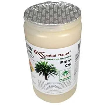 Palm Oil - 1 Quart - 32 oz - RSPO Certified - Sustainable - Food Grade - Kosher - Not Hydrogenated - safety sealed HDPE container with resealable cap