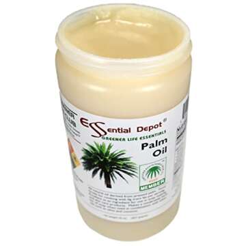 Palm Oil - 1 Quart - 32 oz - RSPO Certified - Sustainable - Food Grade - Kosher - Not Hydrogenated - safety sealed HDPE container with resealable cap