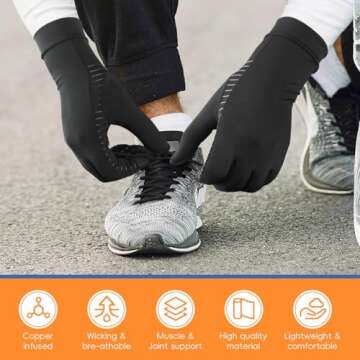 Big Mango Arthritis Gloves, Compression Gloves with Touchscreen Fingers for Women Men, Copper Gloves...