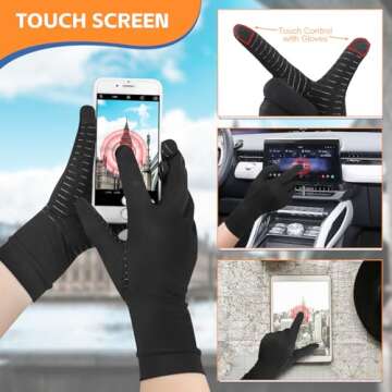 Big Mango Arthritis Gloves, Compression Gloves with Touchscreen Fingers for Women Men, Copper Gloves for Carpal Tunnel Relief, Arthritis Pain Relief, Raynauds, Swelling, Work,Typing,Hand Support (M)