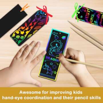 ZMLM Scratch Art Bookmarks DIY Kit for Kids' Fun