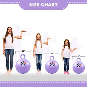 EVERICH TOY Hopper Ball, Unicorn Hopping Toys for Kids, 18 Inch Bouncy Ball with Handle, Purple Inflatable Bouncing Hoppity Hop Toys for Boys and Girls Gifts