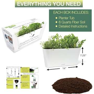 Window Garden Aquaphoric Herb Garden Tub - Self Watering Planter Box for Indoor Herbs