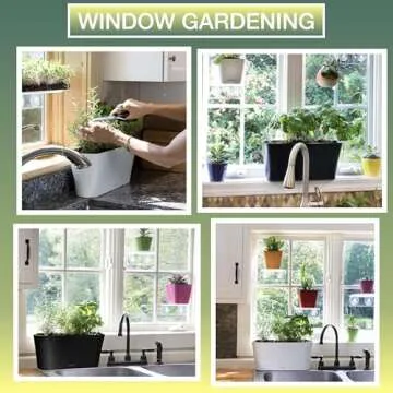 Self-Watering Window Garden Herb Planter - Easy Indoor Gardening