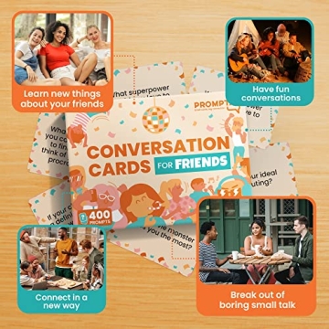 Prompta 400 Conversation Cards for Engaging Friendships