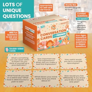 Prompta 400 Conversation Cards for Engaging Friendships