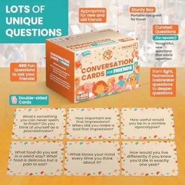 Prompta 400 Conversation Cards for Engaging Friendships