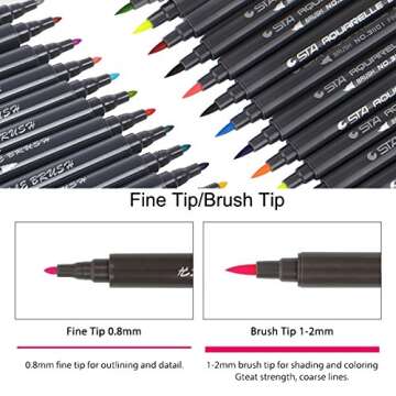 Dual Tip Brush Pens, Calligraphy Brush Markers, Blendable Brush and Fine Tip Marker,24 Colors Art&School Supplies for Hand Lettering, Adult Coloring Book,Journal, Planner