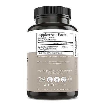 Grass-Fed Beef Liver Capsules 3000mg for Energy & Immunity