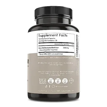 Grass-Fed Beef Liver Capsules 3000mg for Energy & Immunity