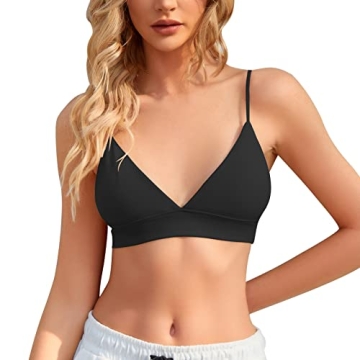 INIBUD Bralette for Women Comfortable Wire-Free Triangle Cups
