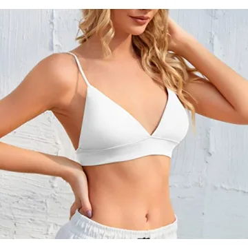 INIBUD Bralette for Women Comfortable Wire-Free Triangle Cups