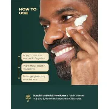 Buttah Skin Facial Shea Butter 2oz - Organic Whipped Virgin Raw Moisturizer for All Skin Tones - Hydrating & Natural