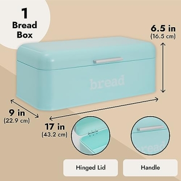 Juvale Mint Green Bread Box Classic Kitchen Storage