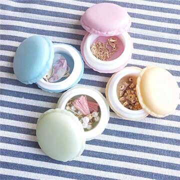 Rocutus 16 Pieces Macaron Case,Candy Color Mini Macaron Box, Macaron Jewelry Box, Macaron Cute Pill ...