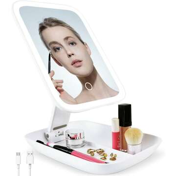 Chooone LED Makeup Mirror - 3 Color Modes & Dimmable