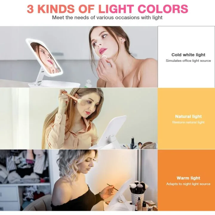 Chooone LED Makeup Mirror - 3 Color Modes & Dimmable