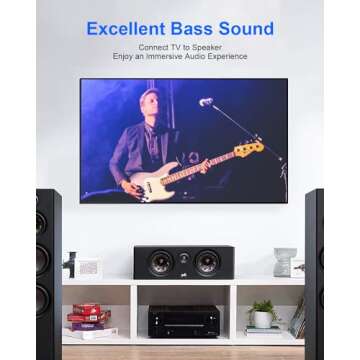 Tewmsc Subwoofer Cable 10ft, Dual Shielded Subwoofer RCA Cable Gold-Plated Connector RCA to RCA Audio Cable Nylon Braided RCA Subwoofer Cable for Amplifiers,Home Theater,Hi-Fi Systems,Subwoofer