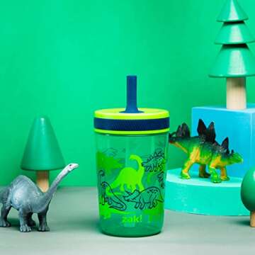 Zak Designs Family Tumbler Bundle with 30oz 2-IN-1 Lid Insulated Tumbler Icicle Mint Gren & 15oz Tod...