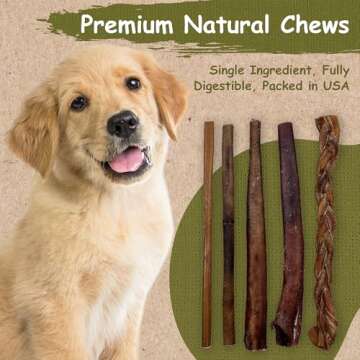 Top Dog Chews - Thick 6 Inch Bully Sticks, 100% Natural Beef, Free Range, Grass Fed, High Protein, S...