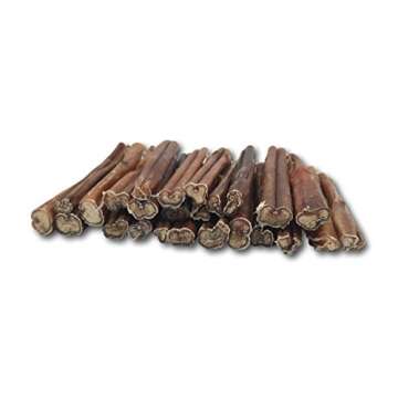 Top Dog Chews - Thick 6 Inch Bully Sticks, 100% Natural Beef, Free Range, Grass Fed, High Protein, Supports Dental Health & Easily Digestible, Dog Treat, 12 Pack- 19oz