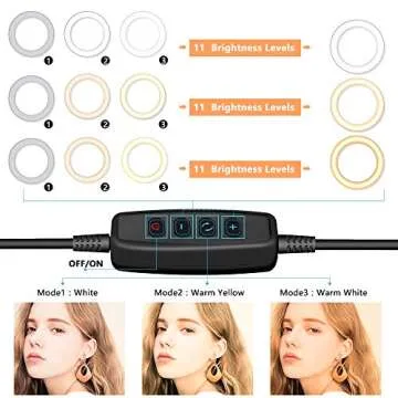 Aureday 10.2” Selfie Ring Light with 50” Tripod Stand