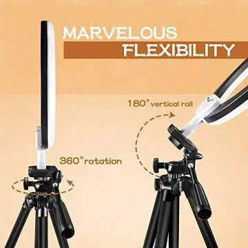 Aureday 10.2” Selfie Ring Light with 50” Tripod Stand