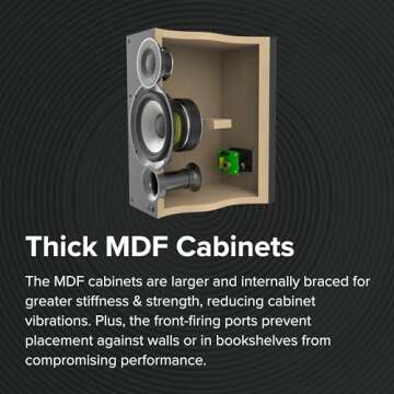 ELAC Debut 2.0 B5.2 Bookshelf Speakers, Black (Pair) - 1” Cloth Dome Tweeter & 5.25” Aramid Fiber Woofer - 2-Way Bass Reflex - Up to 35,000 Hz Response