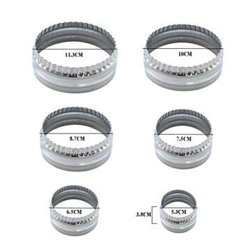 SurgeHai Fluted Cookie Cutters- Round Biscuit Cutters Set of 6 Pieces, Double Sided Fluted and Plain...