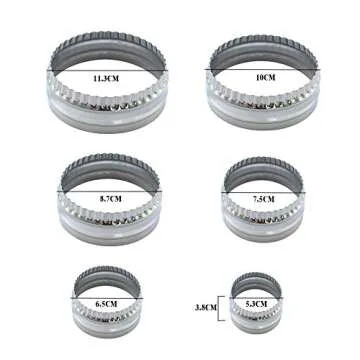 SurgeHai Fluted Cookie Cutters- Round Biscuit Cutters Set of 6 Pieces, Double Sided Fluted and Plain...
