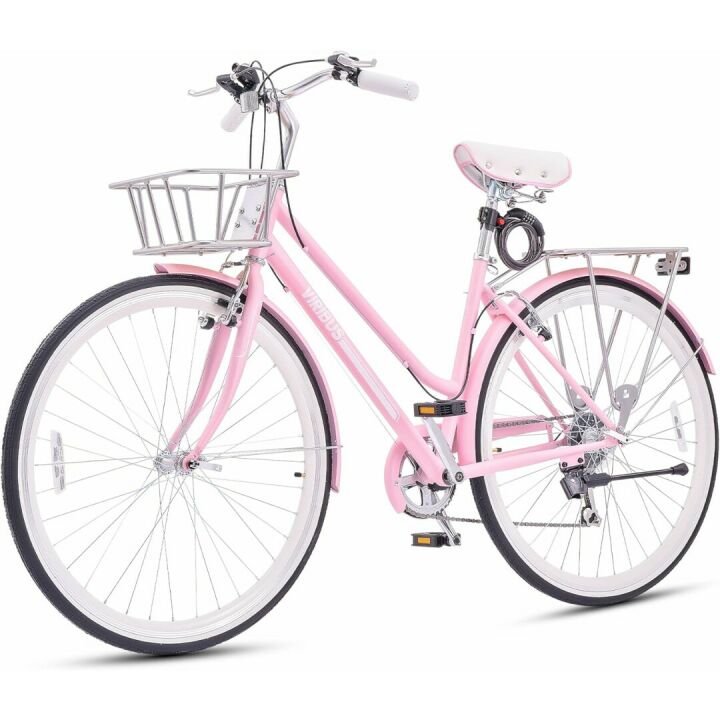 Viribus Women's 7 Speed Hybrid Bike with Basket