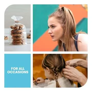 HOYOLS Large Fabric Hair Ties Soft & Gentle Bands Ponytail Holder for Thick Heavy Curly Hair, No Slip No Damage Seamless Scrunchies Headbands 100 Pcs (Caramel)