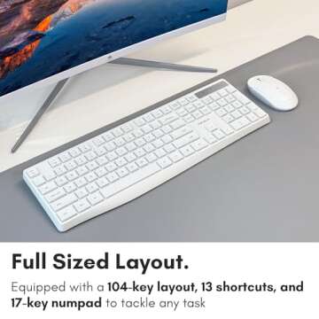Macally Wireless Ergonomic Keyboard with Numeric Keypad