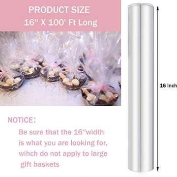 Elegant Morepack 100 ft Clear Cellophane Gift Wrap Roll – Perfect for All Occasions!