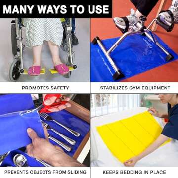 Dycem Non-Slip Material Roll for Daily Living - Versatile Black Silicone Gripping Mat, 8" x 6.5ft, C...