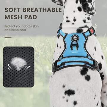 FURRYFECTION Dog Harness | No Pull Dog Harness | Reflective Oxford | Padded Handle | 4 Adjustable St...