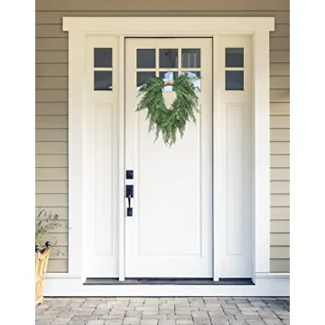 18 inch Artificial Cedar and Jute Front Door Wreath with Hand Tied Twig Base