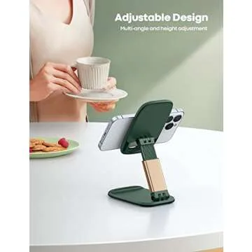 Lamicall Cell Phone Stand, Desk Accessories - Green Office iPhone Accessories Cell Phone Holder, Off...