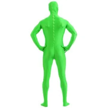 DreamHigh DH Men's Polyester Spandex Full Body Halloween Costume Zentai Suit (Lime Green, 2XL)
