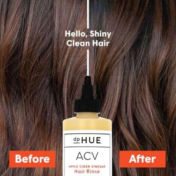 dpHUE Apple Cider Vinegar Hair Rinse, 2 oz - Shampoo Alternative, Scalp Cleanser & Post Workout Rinse - Removes Buildup & Sweat - Protects Natural Hair Oils