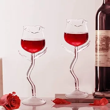 INFTYLE Rose Wine Glasses Set for Celebrations