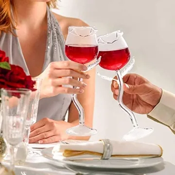 INFTYLE Rose Wine Glasses Set for Celebrations