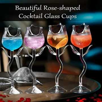 INFTYLE Rose Wine Glasses Set for Celebrations