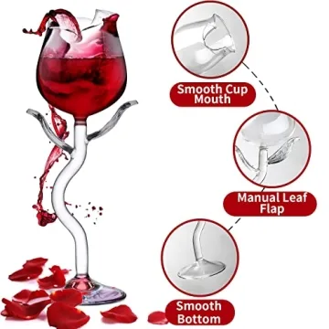 INFTYLE Rose Wine Glasses Set for Celebrations