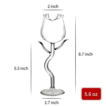 INFTYLE Rose Wine Glasses Set for Celebrations