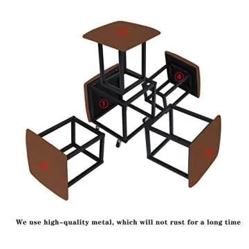 LUGSHIREE 5 in 1 Nesting Ottoman - Stylish Space Saver