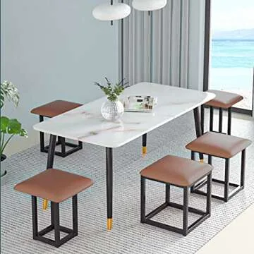 LUGSHIREE 5 in 1 Nesting Ottoman - Stylish Space Saver