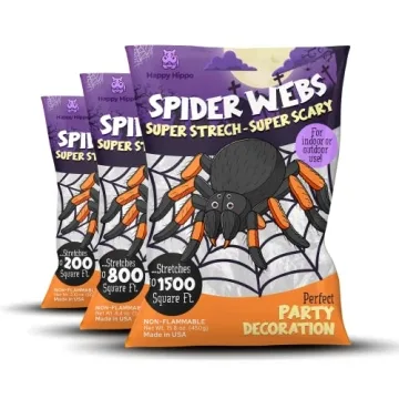Happy Hippo Halloween Spider Web Decoration - Spooky & Realistic